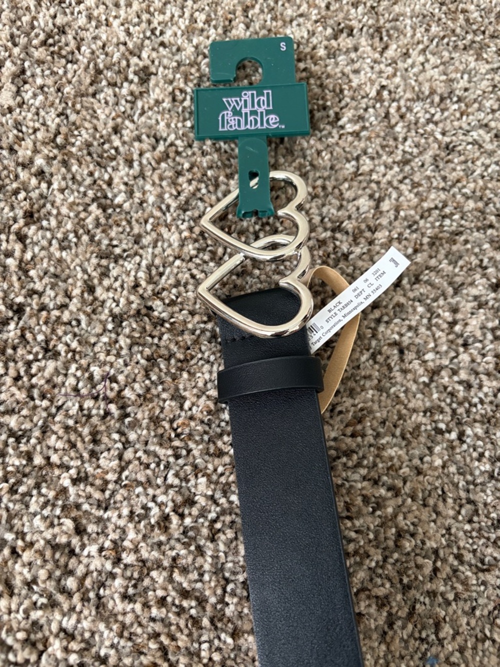 wild fable Black Belt with Gold Heart Buckles